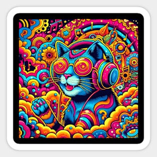 Trippy Music Cat #3 Sticker